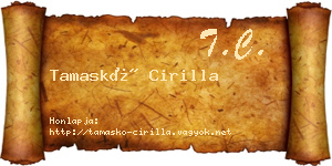 Tamaskó Cirilla névjegykártya